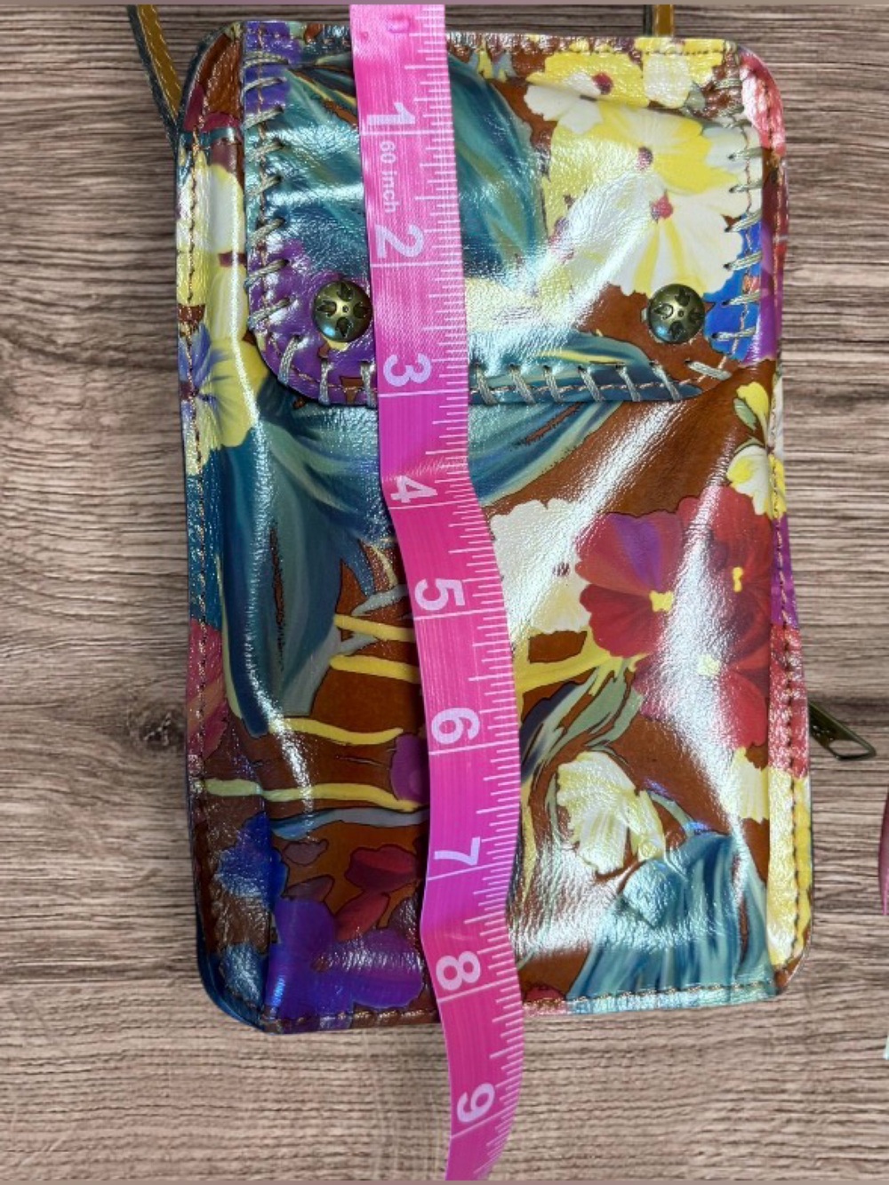 EUC Patricia Nash Marinella Leather Crossbody Bag Wristlet  Floral - Picture 5 of 9